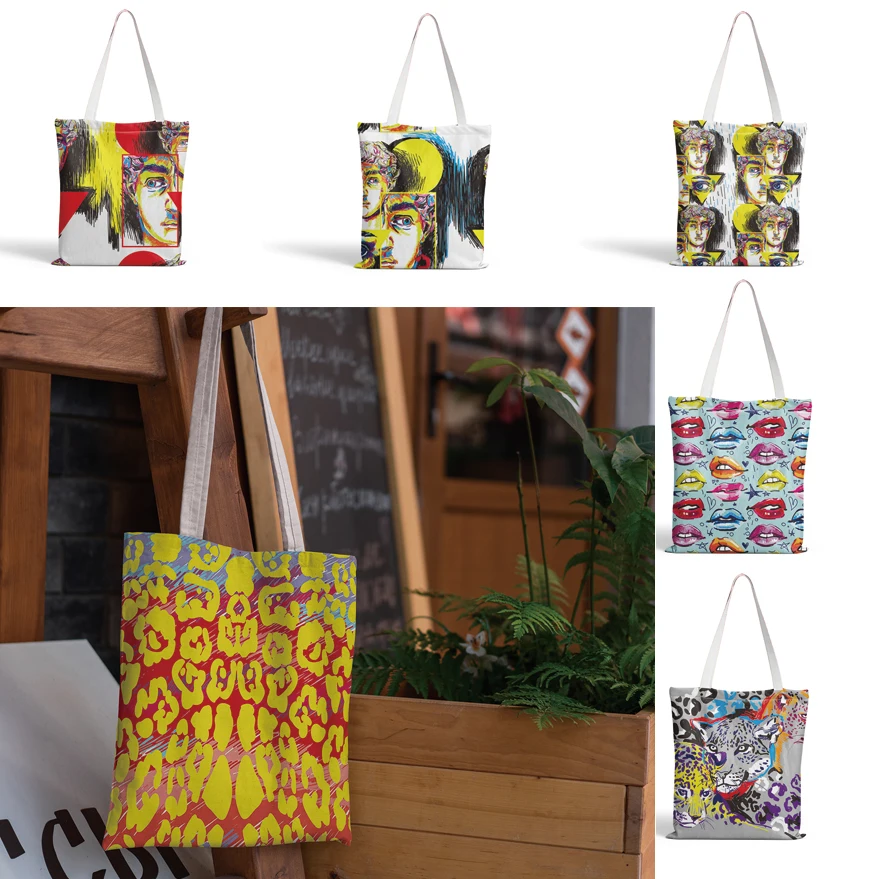 Eco Durable Womens Girls Canvas Shopping Reusable Bag Shoulder Bag Tote School Handbags Character Portrait Canvas Bag Sacchetto
Eco Durable Womens Girls Canvas Shopping Reusable Bag Shoulder Bag Tote School Handbags Character Portrait Canvas Bag Sacchetto
