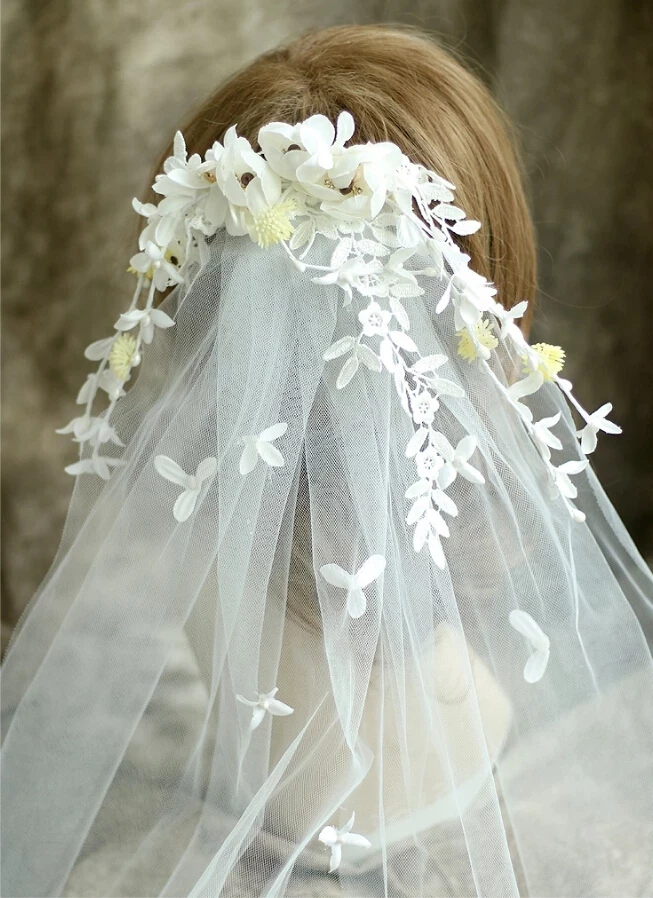 Women Bridal Veil White Lace Veil Hair Clip Crystal Pearl Flower Garland Wedding Headband Ribbon Bachelorette Party Accessory
Women Bridal Veil White Lace Veil Hair Clip Crystal Pearl Flower Garland Wedding Headband Ribbon Bachelorette Party Accessory