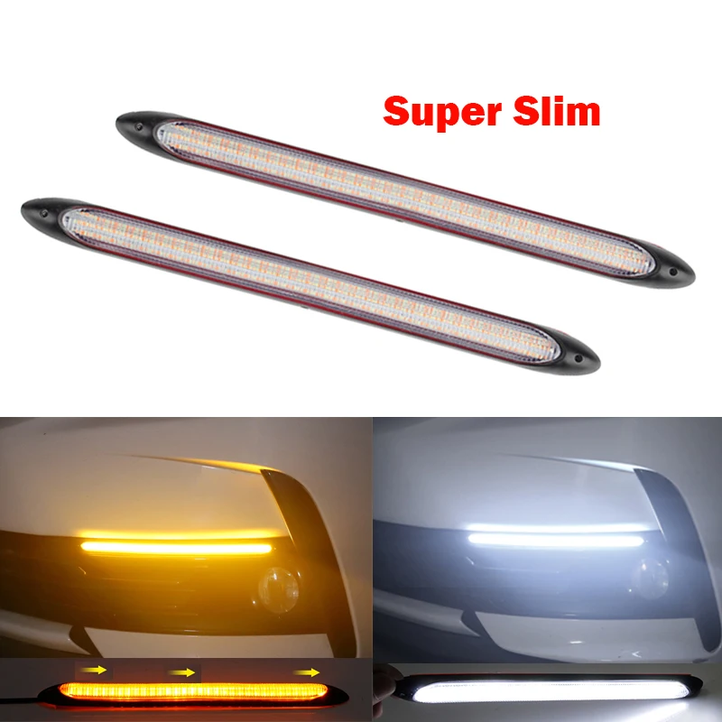 2pcs 12V Sequential Led DRL LED Daytime Running Light for Car Headlight Waterprool Flow LED DRL Turn Signal Yellow Extra Light
2pcs 12V Sequential Led DRL LED Daytime Running Light for Car Headlight Waterprool Flow LED DRL Turn Signal Yellow Extra Light