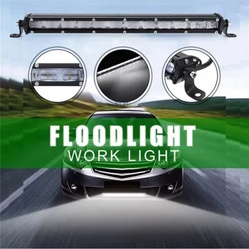 Car front bar spotlight ultra-bright off-roader LED roof light small single row ultra-thin 36W long strip light lens model
Car front bar spotlight ultra-bright off-roader LED roof light small single row ultra-thin 36W long strip light lens model