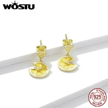 WOSTU Authentic 925 Sterling Silver Fresh Lemon Stud Earrings for Women Enamel process Silver Women Jewelry FNE435
WOSTU Authentic 925 Sterling Silver Fresh Lemon Stud Earrings for Women Enamel process Silver Women Jewelry FNE435