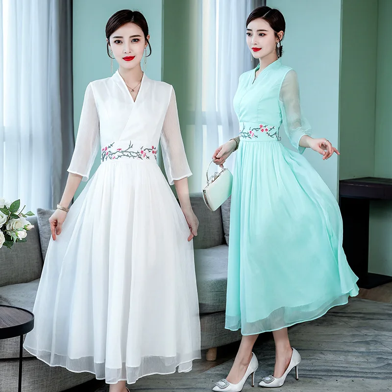 2019 Summer New Style Fashion Simple Retro Literature And Art White Skirt Waist Hugging Slimming Mid-length Big Hemline Dress
2019 Summer New Style Fashion Simple Retro Literature And Art White Skirt Waist Hugging Slimming Mid-length Big Hemline Dress
