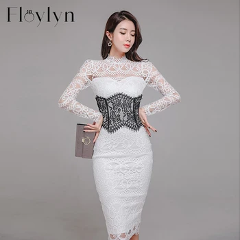 FLOYLYN Sexy Hollow-out Sheath Bodycon Women Lace Dress Patchwork O-neck Split Fited Special Occassion Dress Vestidos Female
FLOYLYN Sexy Hollow-out Sheath Bodycon Women Lace Dress Patchwork O-neck Split Fited Special Occassion Dress Vestidos Female