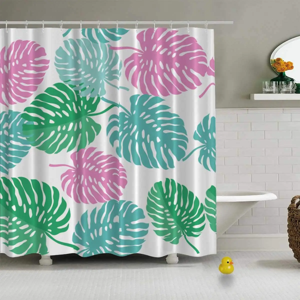 Seamless Pattern Leaves Monstera Vector Decorative Shower Curtain for Hotel Bath,79''L x 72''W
Seamless Pattern Leaves Monstera Vector Decorative Shower Curtain for Hotel Bath,79''L x 72''W