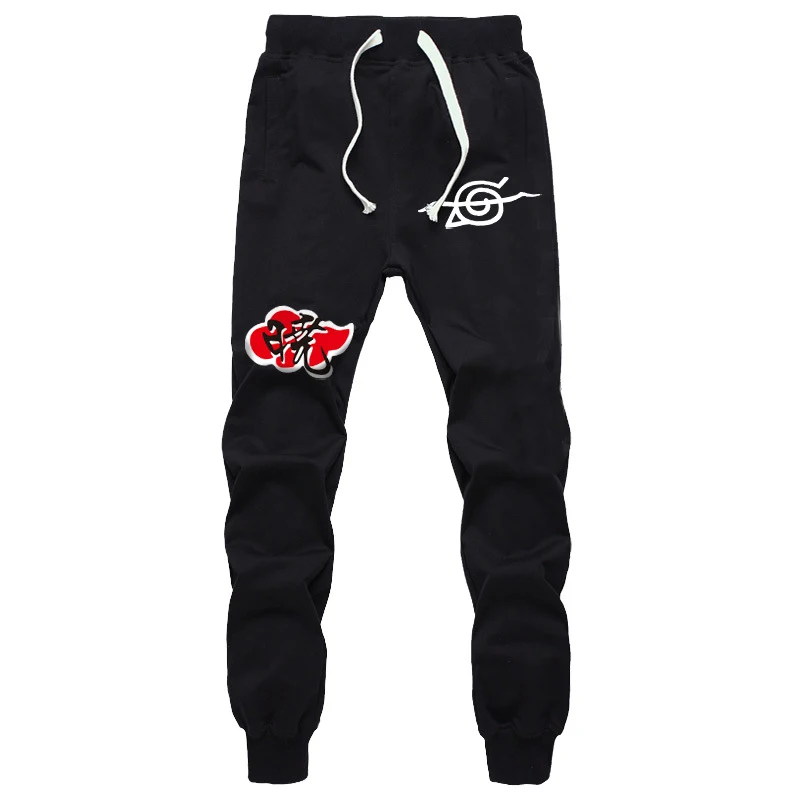 S-3XL Plus Size Spring Fall Men Anime Akatsuki Sweat Pockets Cartoon Cosplay Jogger Ankle Pants |