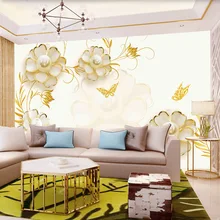 Aanpasbare TV Achtergrond Behang 3D Woonkamer Film En Televisie Muur Doek Europese Stijl 5D Muurschildering Imitatie Sieraden Ros(China)