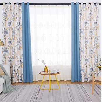 New American Curtains for Living Dining Room BedroomCountry Style Shading Cotton and Linen Printed Solid ColorStitching Curtains
New American Curtains for Living Dining Room BedroomCountry Style Shading Cotton and Linen Printed Solid ColorStitching Curtains