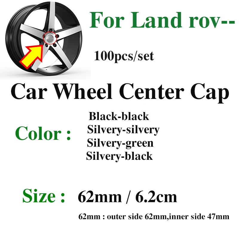 100PCS/SET 62MM Car Covers For Evoque Auto Wheel Center Cap Hub Rim Emblem Badge wholesale | Автомобили и мотоциклы