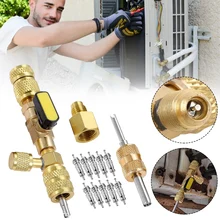 Valve Core Remover Installer HVAC Valve Core Removal Tool with Dual 1/4 and 5/16 Service Ports Fit for R404A R407C R134A R12 R32
Valve Core Remover Installer HVAC Valve Core Removal Tool with Dual 1/4 and 5/16 Service Ports Fit for R404A R407C R134A R12 R32