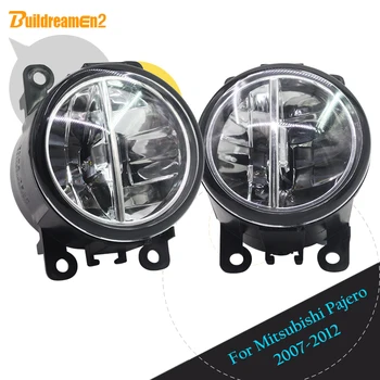 Buildreamen2 2 X Car LED Lamp Fog Light Daytime Running Light DRL High Bright 12V For 2007-2012 Mitsubishi Pajero IV V8_W V9_W