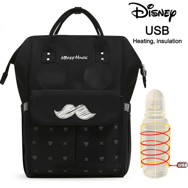 

Disney Diaper Bag Backpack Bottle Insulation Bags Minnie Mickey Big Capacity Travel Oxford Feeding Baby Mummy Handbag