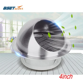 100mm Stainless Steel 304 Wall Ceiling Air Vent Grille Ducting Ventilation Exhaust Cover Extractor Outlet Louvres Hemisphere Cap 
100mm Stainless Steel 304 Wall Ceiling Air Vent Grille Ducting Ventilation Exhaust Cover Extractor Outlet Louvres Hemisphere Cap