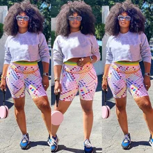 2022 Spring New Women Two Piece Set Short Sleeve Crop Top + Printed Shorts Sports Fitness Tracksuit Female Clothing
2022 Spring New Women Two Piece Set Short Sleeve Crop Top + Printed Shorts Sports Fitness Tracksuit Female Clothing