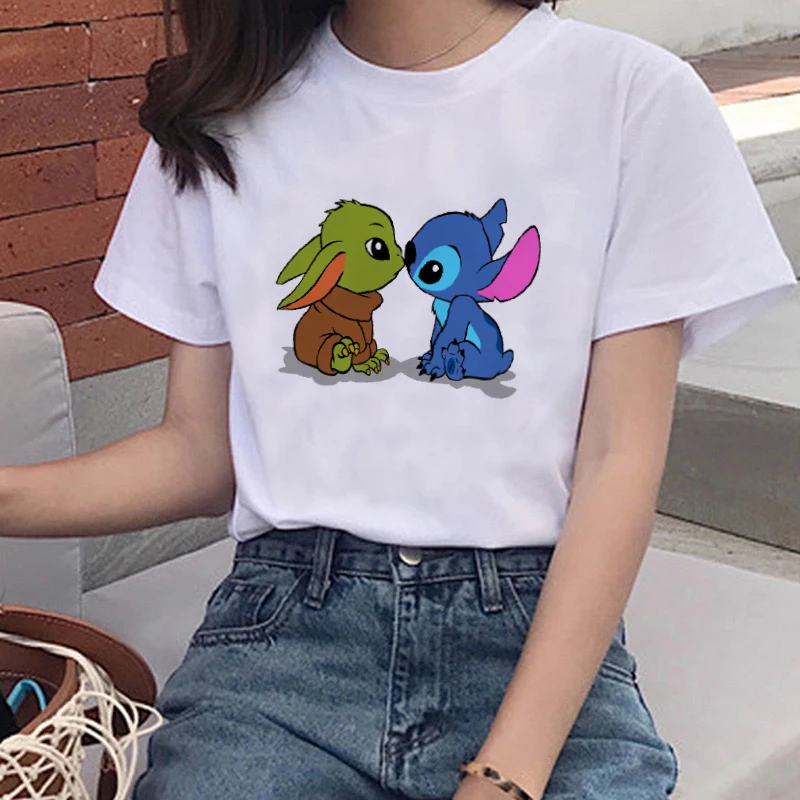 

Baby yoda mandalorian T shirt women Harajuku Star Wars T-shirt Satanist Moive Graphic Tees girl Tshirt 80s 90s Top Women