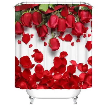 Scattered Roses Pattern Digital Print Bath Shower Curtains for Bathroom,Polyester Waterproof Fabric Bath Curtain with 12 
Scattered Roses Pattern Digital Print Bath Shower Curtains for Bathroom,Polyester Waterproof Fabric Bath Curtain with 12