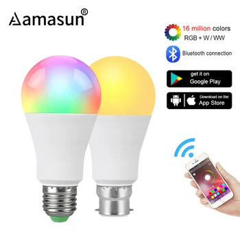 Wireless Bluetooth 4.0 Smart Bulb APP Control Dimmable 20W 15W E27 B22 RGB+W+WW LED Color Change Lamp Compatible IOS/Android
Wireless Bluetooth 4.0 Smart Bulb APP Control Dimmable 20W 15W E27 B22 RGB+W+WW LED Color Change Lamp Compatible IOS/Android