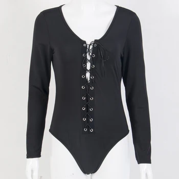 Sexy Women Ladies Long Sleeve Black Color Bodysuit Slim Leotard Deep V-Neck Backless Jumpsuit New 
Sexy Women Ladies Long Sleeve Black Color Bodysuit Slim Leotard Deep V-Neck Backless Jumpsuit New