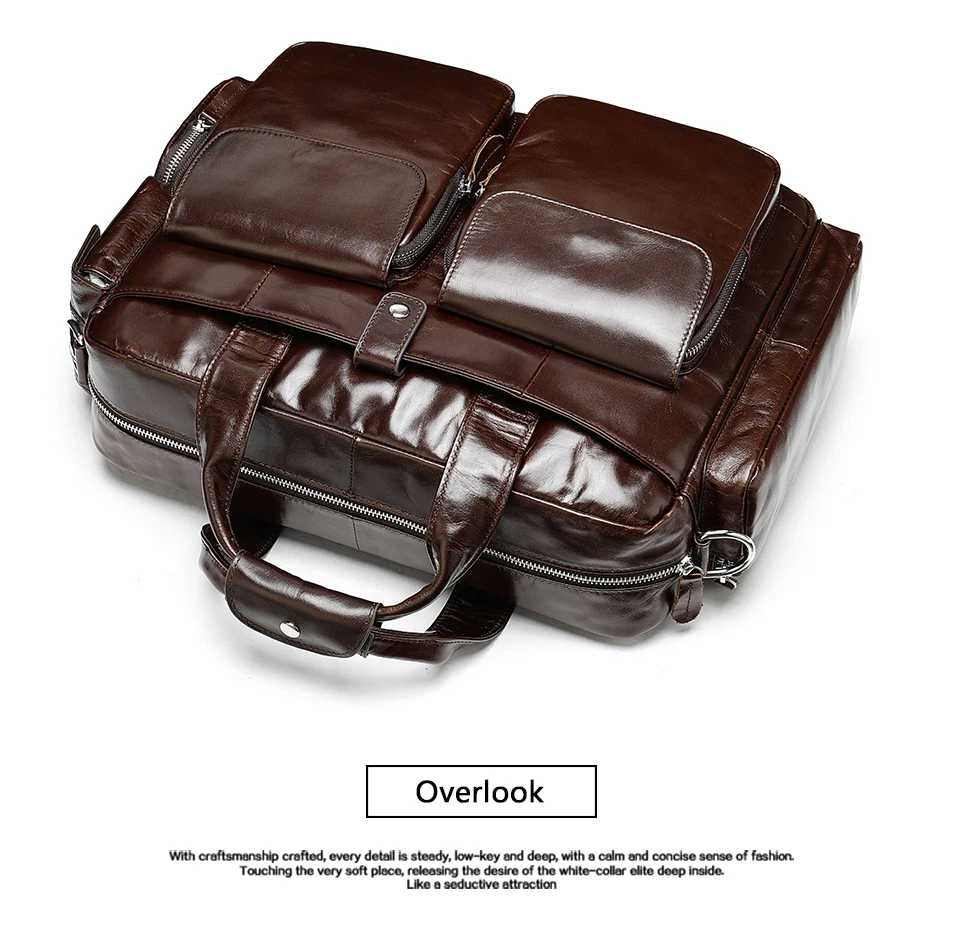 Fashion Bag Men's Briefcase/Genuine Leather Laptop Bag Leather Office