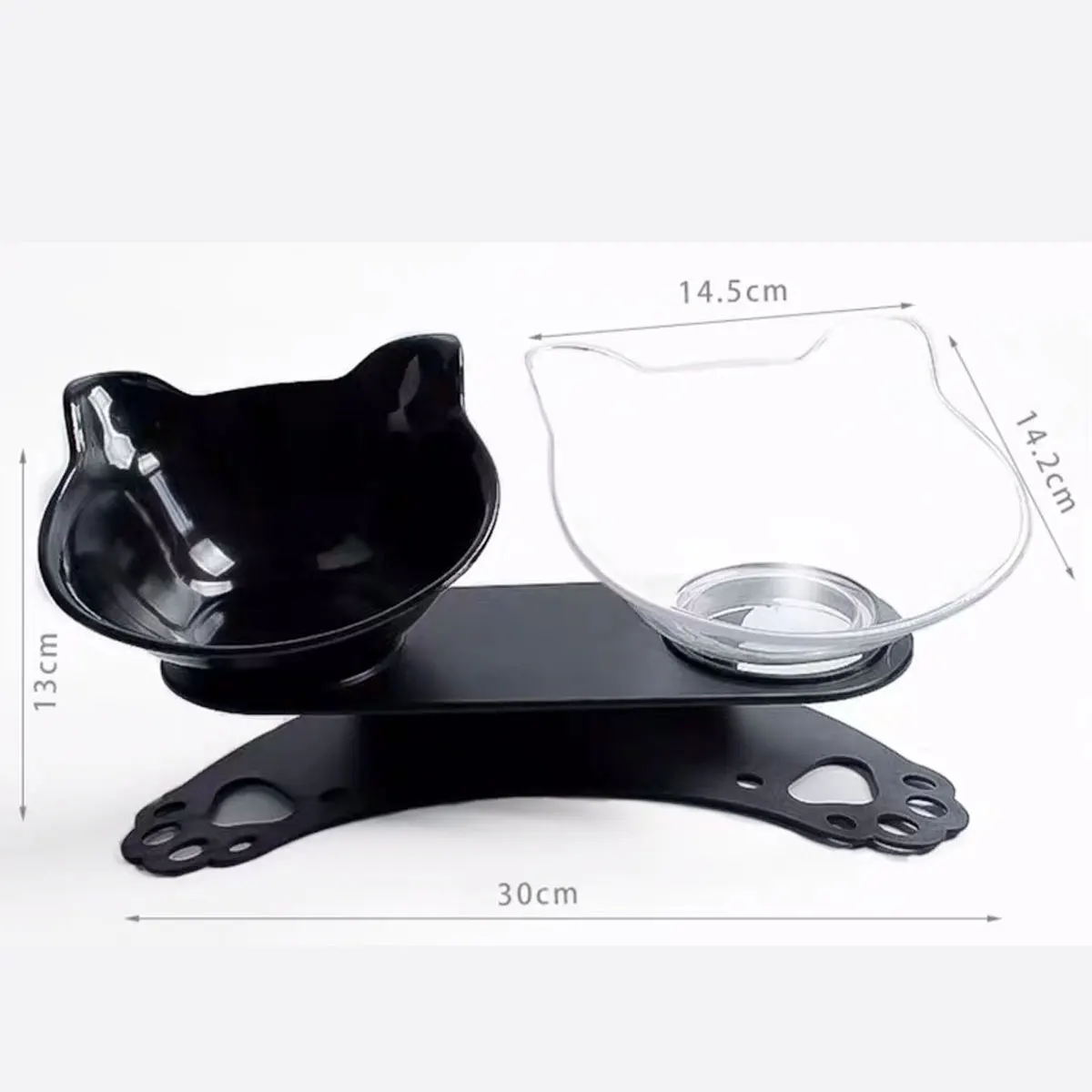 Cat Shaped Feeding Bowl with Holder Cat Shaped Feeding Bowl with Holder
