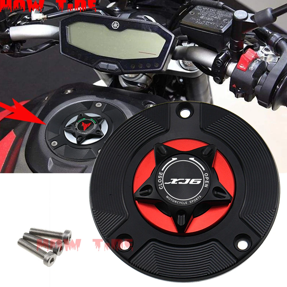 

CNC Aluminum Keyless Motorcycle Accessories Fuel Gas Tank Cap Cover for YAMAHA XJ6 DIVERSION FZ-6R 2009-2015, FZ6 N/S 2004-2009
