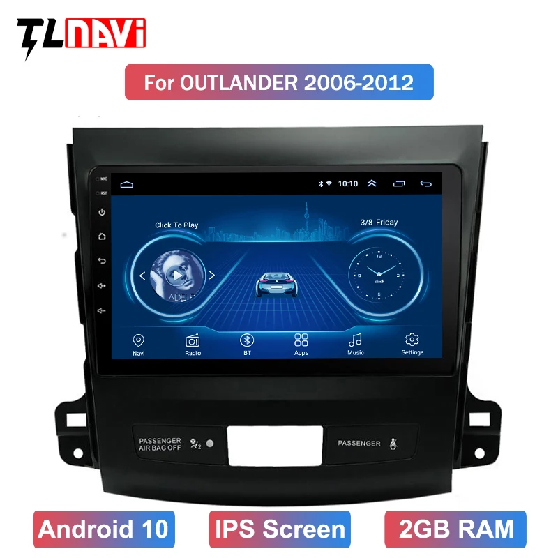 Автомобильный GPS-навигатор с сенсорным экраном 9 дюймов Android 10 Радио для Mitsubishi