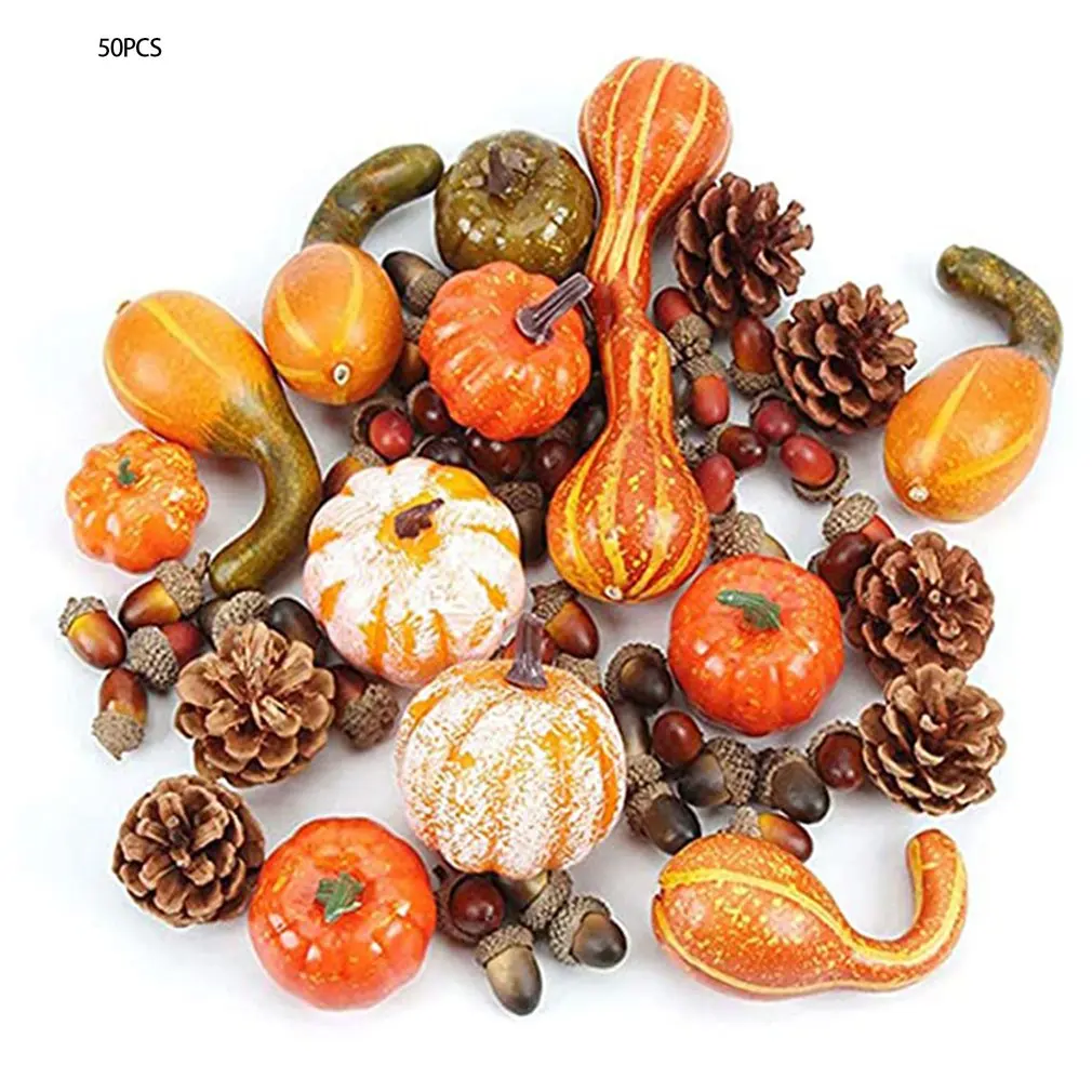 50pcs High-realistic Acorn Pumpkin Maple Pine Cone Set Halloween Decoration Shooting Props Foam Pumpkin Suit
50pcs High-realistic Acorn Pumpkin Maple Pine Cone Set Halloween Decoration Shooting Props Foam Pumpkin Suit