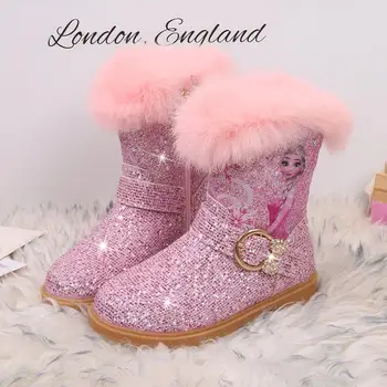 Disney New Children's girl snow Princess cotton boots Kids Elsa plus velvet thick warm sequined bootie Frozen
Disney New Children's girl snow Princess cotton boots Kids Elsa plus velvet thick warm sequined bootie Frozen