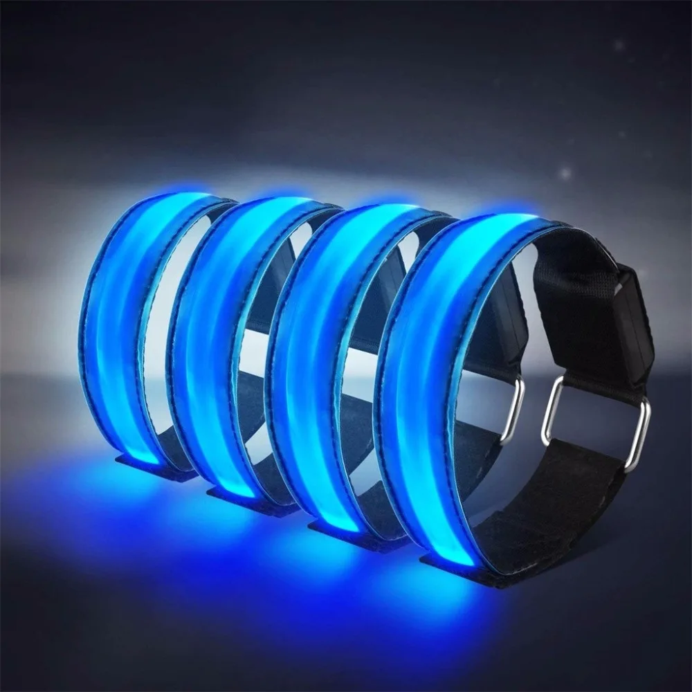 LED Armband 4-Pack Glow Bracelet Safety Light-Up Sports Wristband Ankle Reflective Strips with LED Flashing Lights for Running (27)