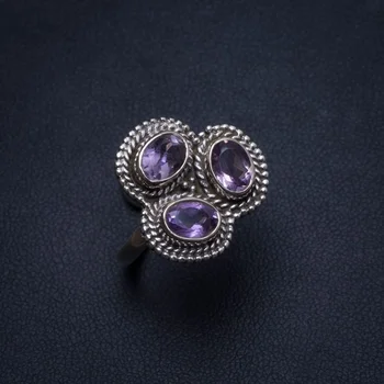 Natural Amethyst Handmade Boho 925 Sterling Silver Ring, US size 9 T6244 
Natural Amethyst Handmade Boho 925 Sterling Silver Ring, US size 9 T6244