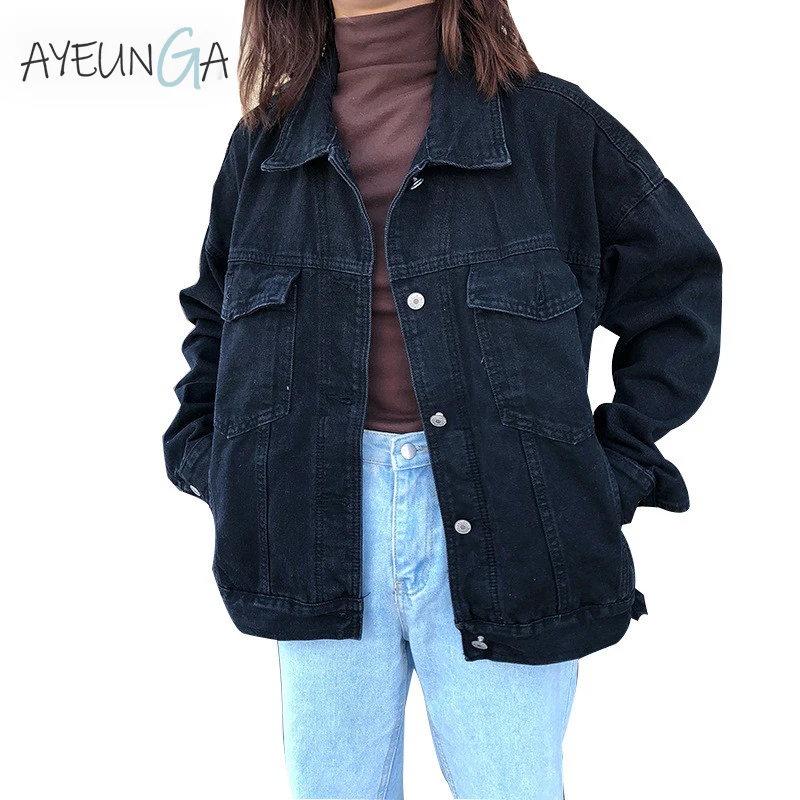 Black Women Denim Jacket Casual Streetwear Outwear Loose Female Long Sleeve Korean Autumn Winter Jeans Jakcet Women Coats
Black Women Denim Jacket Casual Streetwear Outwear Loose Female Long Sleeve Korean Autumn Winter Jeans Jakcet Women Coats