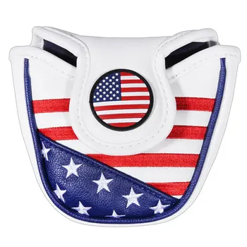 Golf Putter Headcover USA FLAG Mallet Putter Headcovers Golf Club Head Cover Embroidery PU Leather Magnetic Free Shipping 
Golf Putter Headcover USA FLAG Mallet Putter Headcovers Golf Club Head Cover Embroidery PU Leather Magnetic Free Shipping