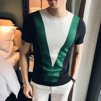 Autumn Winter T Shirt Men Fashion 2019 Short Sleeve Knitted Tee Shirt Homme Contrast Color Slim Fit Streetwear Social T-Shirts
Autumn Winter T Shirt Men Fashion 2019 Short Sleeve Knitted Tee Shirt Homme Contrast Color Slim Fit Streetwear Social T-Shirts