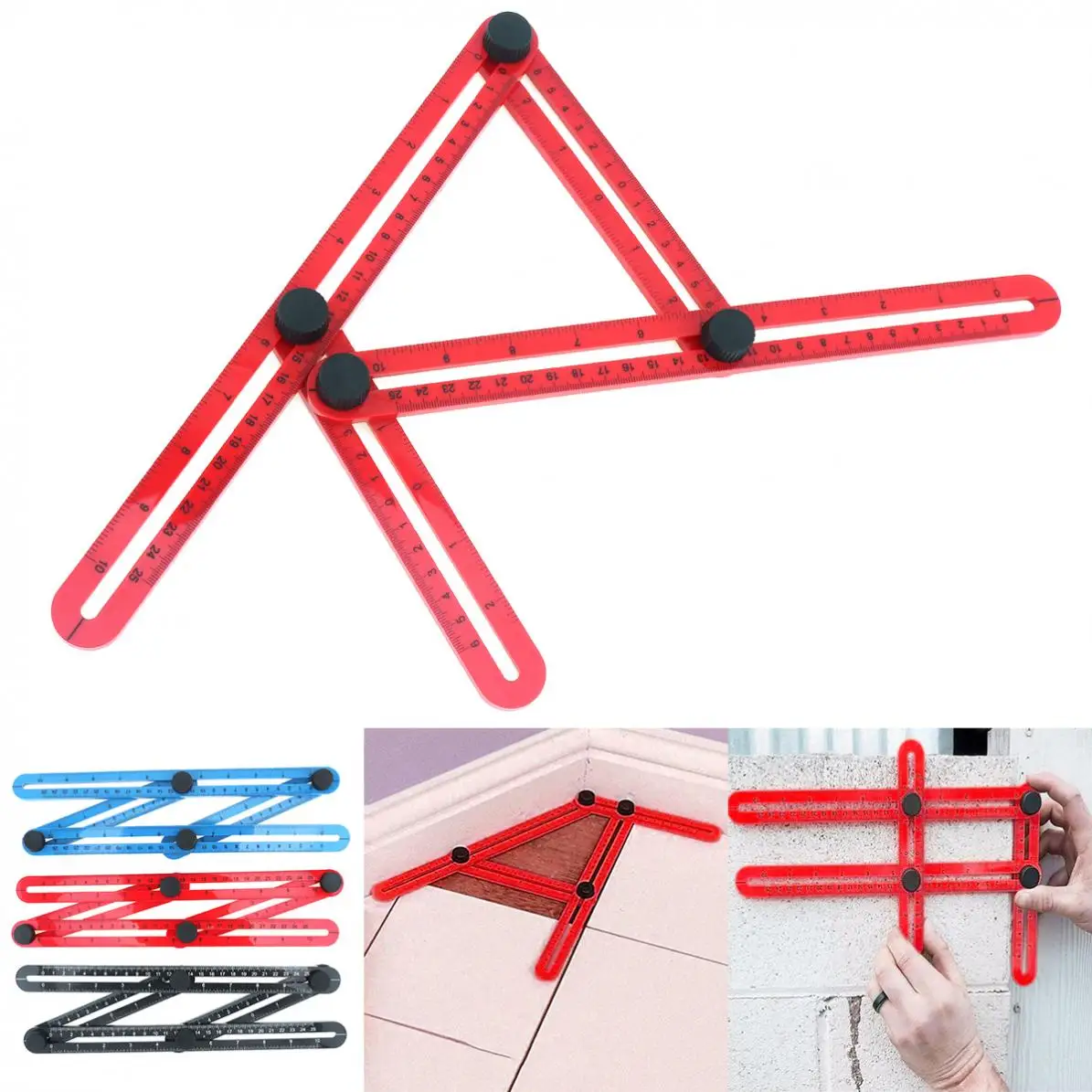 10 Inch Multifunction Four-sided Folding Angle Ruler Plastic Angle Measuring Tool with 1mm Accuracy for Measuring Wood
10 Inch Multifunction Four-sided Folding Angle Ruler Plastic Angle Measuring Tool with 1mm Accuracy for Measuring Wood