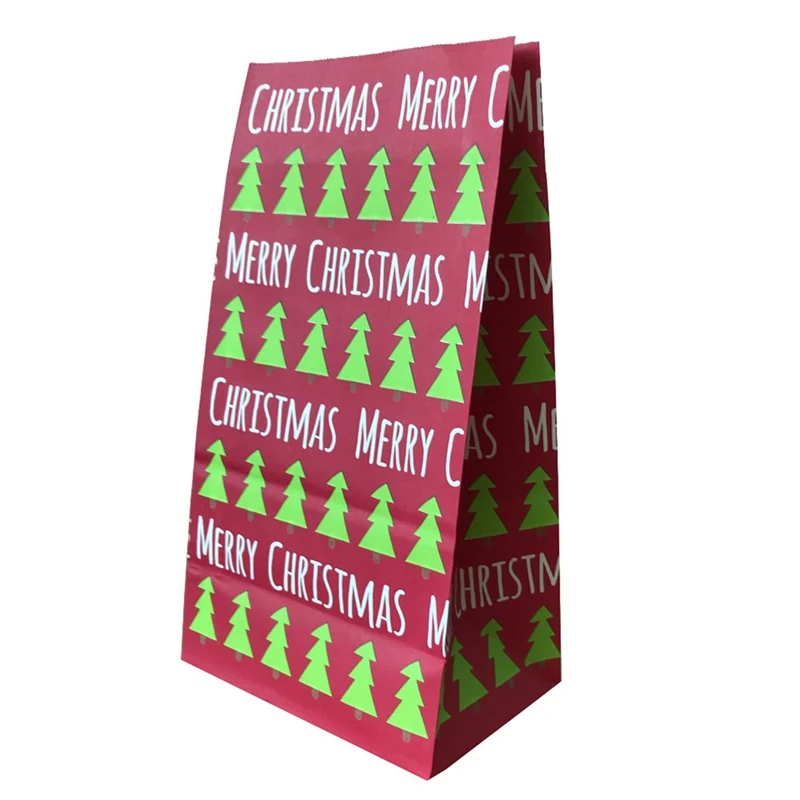10 pcs kraft paper bags popcorn bag candy box christmas goodie