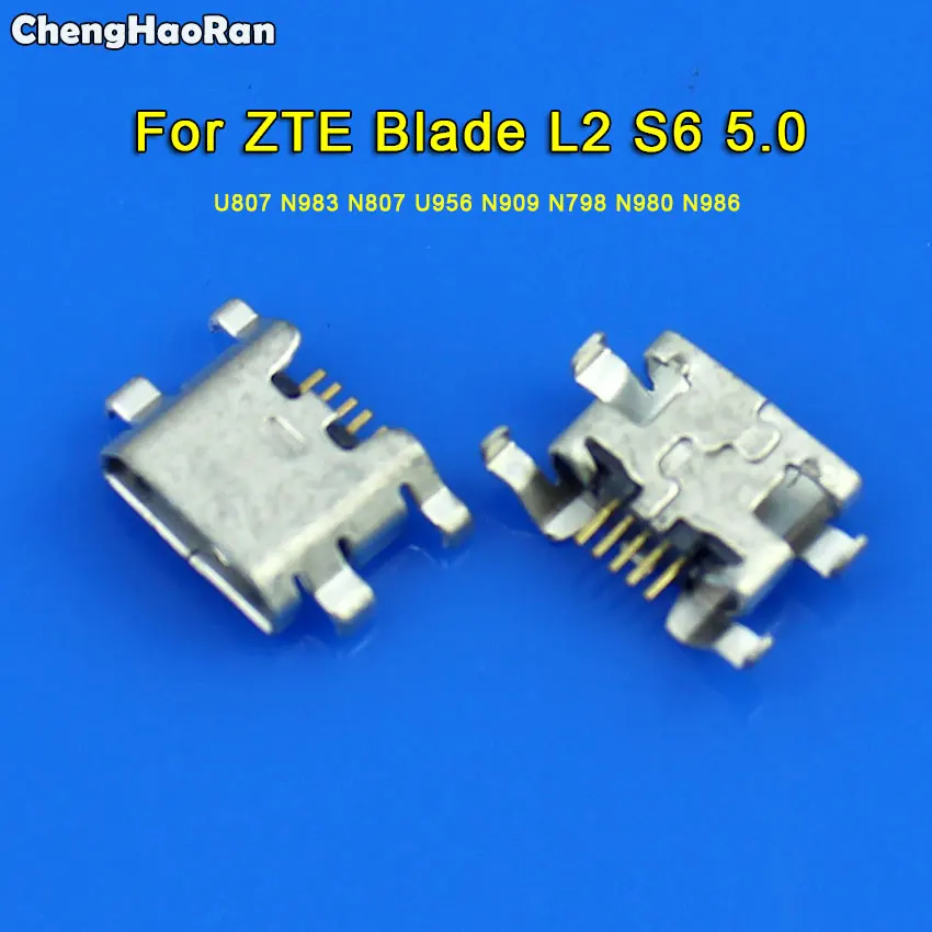 ChengHaoRan 10 шт. микро USB разъем мини зарядный порт для ZTE Blade L2 S6 5 0 U807 N983 U956 N909 N798