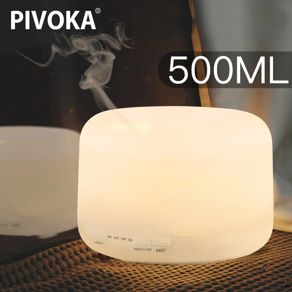 PIVOKA 500ml Ultrasonic Air Humidifier Aroma Diffuser Essential Oil Aromatherapy Mist Maker 7 LED Light For Home Office Electric
PIVOKA 500ml Ultrasonic Air Humidifier Aroma Diffuser Essential Oil Aromatherapy Mist Maker 7 LED Light For Home Office Electric