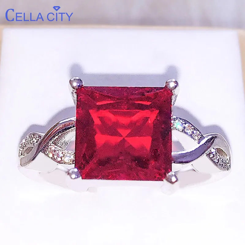 Cellacity Luxury 925 Silver Ring For Women With Big Ruby Square Gemstone Charm Female Jewelry Engagement Wedding Party Gift
Cellacity Luxury 925 Silver Ring For Women With Big Ruby Square Gemstone Charm Female Jewelry Engagement Wedding Party Gift