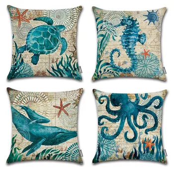 Ocean Park Cotton Linen Theme Decorative Pillow Cover Case 18 Inch X 18 Inch Square Shape-Ocean-Beach-Sea-Print-Starfish-Seahors
Ocean Park Cotton Linen Theme Decorative Pillow Cover Case 18 Inch X 18 Inch Square Shape-Ocean-Beach-Sea-Print-Starfish-Seahors