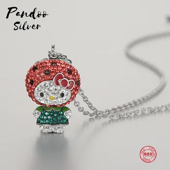 Fashion Charm Pure 925 Silver Original 1:1 Copy, Cute Watermelon Kitty Clavicle Chain Necklace Female Luxury Jewelry Gifts
Fashion Charm Pure 925 Silver Original 1:1 Copy, Cute Watermelon Kitty Clavicle Chain Necklace Female Luxury Jewelry Gifts