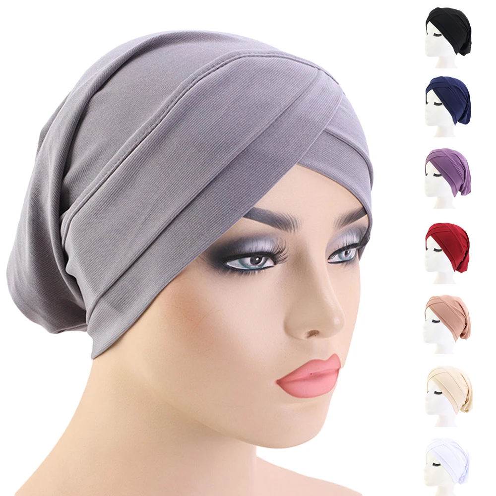 Фото Мусульманский флуоресцентный тюрбан женский головной убор - купить