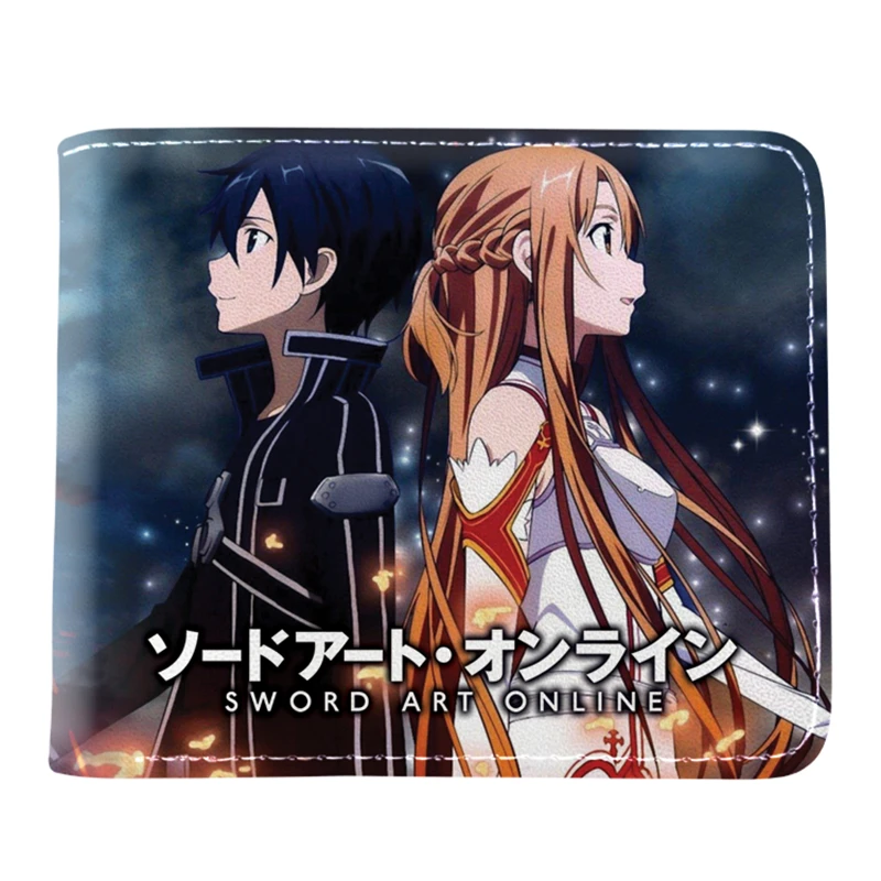 

Japanese Cartoon Comics Sword Art Online Wallet Short Purse for Student Whit Coin Pocket Credit Card Holder