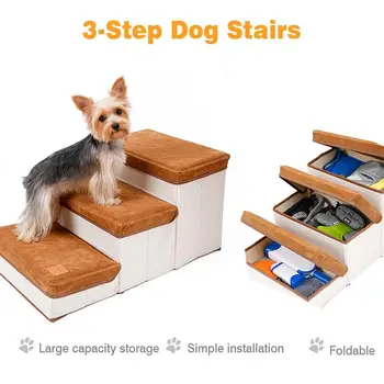 Pet Dog Stairs Foldable Pet Steps 3-Step Storage Style Pet Stair Indoor Pet Ramp Ladder For Puppies Dog Bed Stairs Storage Case 
Pet Dog Stairs Foldable Pet Steps 3-Step Storage Style Pet Stair Indoor Pet Ramp Ladder For Puppies Dog Bed Stairs Storage Case