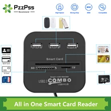 PzzPss All in 1 USB SIM Smart Card Reader For Bank Card IC/ID EMV SD TF 3USB HUB MMC USB-CCID ISO 7816 CACDNIEATM IC SIMSDTF PzzPss All in 1 USB SIM Smart Card Reader For Bank Card IC/ID EMV SD TF 3USB HUB MMC USB-CCID ISO 7816 CACDNIEATM IC SIMSDTF