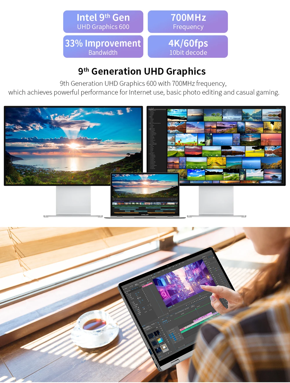 Teclast laptop F6 Plus IPS Gemini Lake 360° Rotation touch 1 - Supporting Language* Supporting Language: English, Russian, Spanish, Swedish, Portuguese, Turkish, Italian, German, Chinese,…