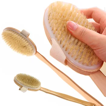 Natural Bristle Bath Brush Exfoliating Wooden Body Massage Shower Brush SPA Woman Man Skin Care Dry Body Brush 
Natural Bristle Bath Brush Exfoliating Wooden Body Massage Shower Brush SPA Woman Man Skin Care Dry Body Brush