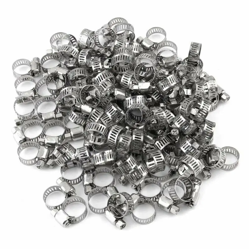 100pcs Hose Clamps Silver Anti-Twist Equipment Rust-Proof Accessories 25*8*34mm Car Hose Clamps With Adjustable Band
100pcs Hose Clamps Silver Anti-Twist Equipment Rust-Proof Accessories 25*8*34mm Car Hose Clamps With Adjustable Band