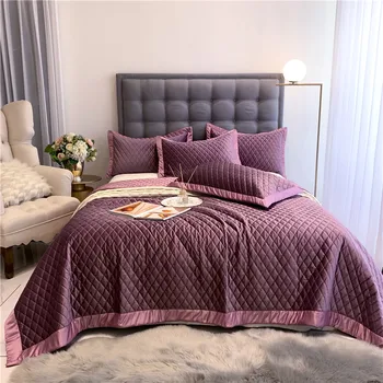 Luxury Purple Beige Green Yellow Gray Soft Silk Velvet Fleece Quilted Bedspread Bed Cover Bed Sheet Blanket Pillowcases 1/3/5pcs
Luxury Purple Beige Green Yellow Gray Soft Silk Velvet Fleece Quilted Bedspread Bed Cover Bed Sheet Blanket Pillowcases 1/3/5pcs