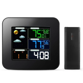 LCD Digital In/Outdoor Temperature Humidity Barometer Wireless Weather Station Color Snooze Alarm Clock Weather Forecast Meter
LCD Digital In/Outdoor Temperature Humidity Barometer Wireless Weather Station Color Snooze Alarm Clock Weather Forecast Meter
