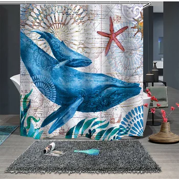 New Marine Life Series Shower Curtain Printing Polyester Waterproof Shower Curtain
New Marine Life Series Shower Curtain Printing Polyester Waterproof Shower Curtain
