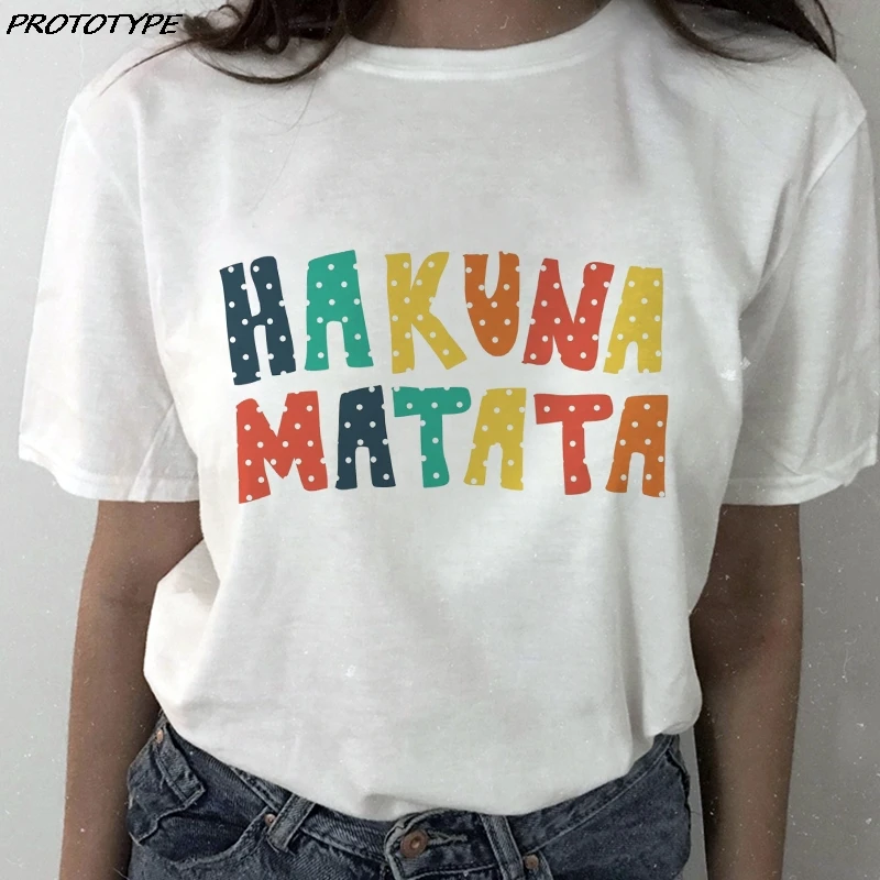 

Hakuna Matata The Lion King Cartoon Summer Simba Aesthetic Oversized T Shirt Oversize Women Clothes Ulzzang Streetwear 90s Tops